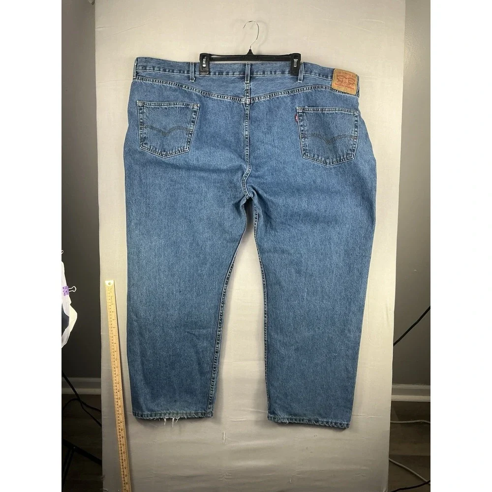 Levi's 505 Regular Fit Jeans Mens W58 L32 Blue Straight Leg 100% Cotton
